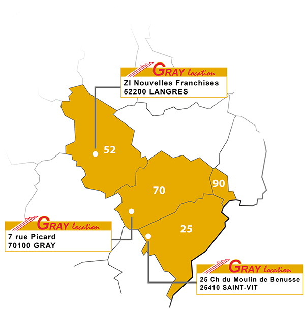 Carte des agences Gray Location